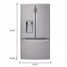 LG LFXC24726S 23.7 cu. ft. French Door Refrigerator in Stainless Steel, Counter Depth
