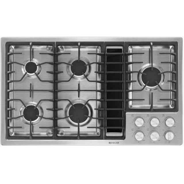 Jenn-Air JGD3536BS 36 In. Natural Gas Cooktop with 5 Sealed Burners, Cast Iron Grates in Stainless Steel