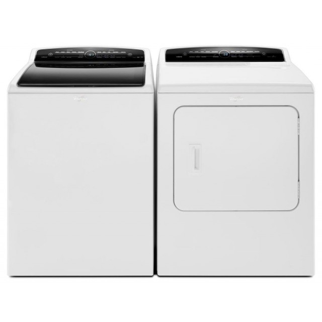 Whirlpool Cabrio Series set WGD7300DW 7 cu. ft. Gas Dryer and WTW7300DW 4.8 cu. ft. Top Load Washer in White