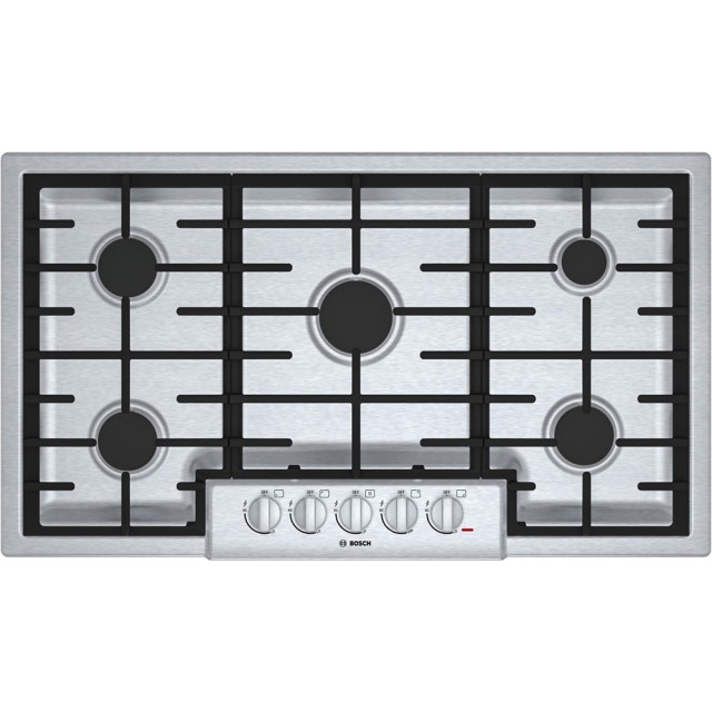 Bosch 800 Series NGM8655UC Gas Cooktop with 5 Burners in Stainless Steel