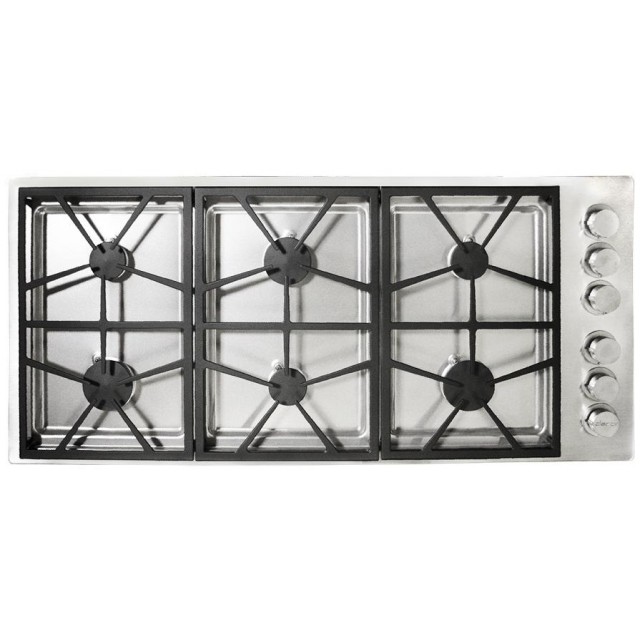 Dacor Distinctive Series DTCT466GSNG 46 in. Natural Gas Sealed Burner Style Cooktop with 6 Burners in Stainless Steel