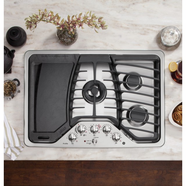 GE Profile PGP959SETSS 30 in. Built-In Gas Cooktop in Stainless Steel
