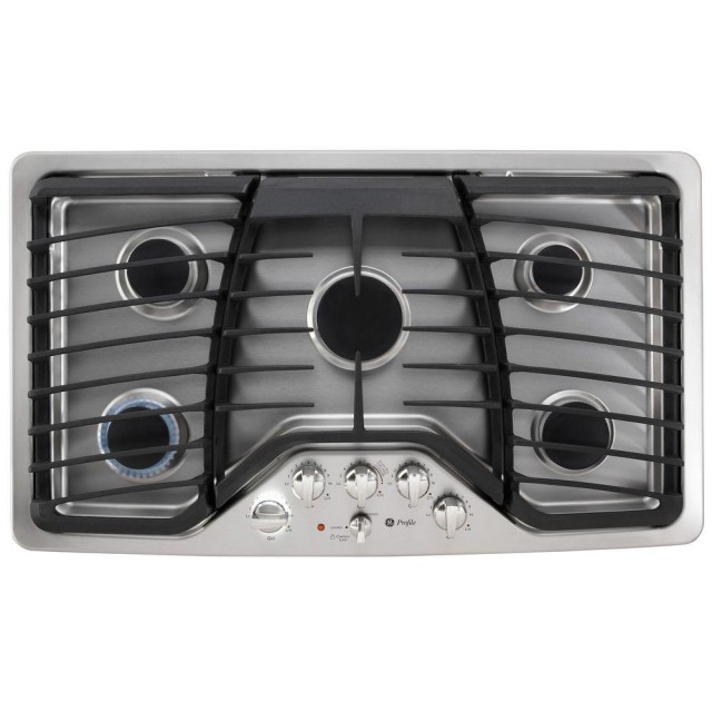GE Profile PGP976SETSS 36 in. Gas Cooktop in Stainless Steel with 5 Burners including Power Boil Burner