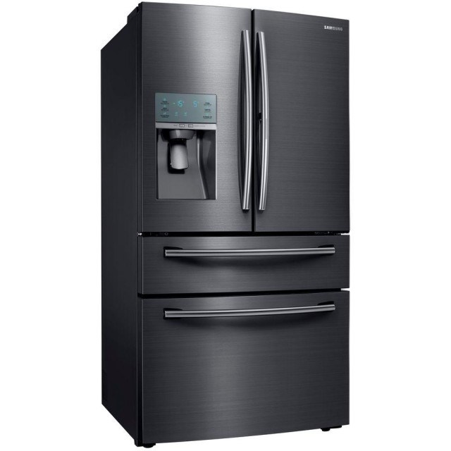 Samsung RF22KREDBSG 22.4 cu. Ft. Food Showcase 4-Door French Door Refrigerator in Black Stainless Steel, Counter Depth