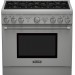 Thermador PRD366GHU PRO Harmony Series 36 In. 4.8 cu. ft. Freestanding Dual Fuel Range with Sealed Cooktop in Stainless Steel