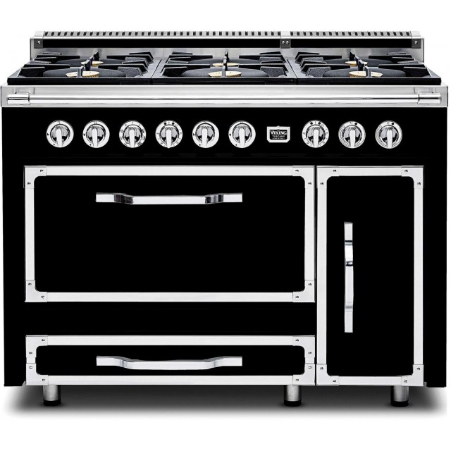 Viking Tuscany Series TVDR4806BGB 48 In. Freestanding Dual Fuel Range with 6 Burners, Sealed Cooktop, Double Ovens in Graphite Black