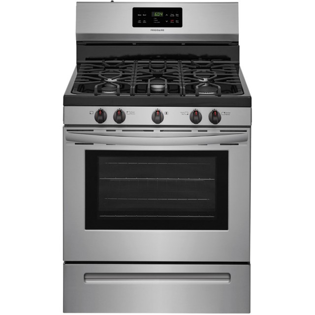 Frigidaire LFGF3054TF 5-Burner Freestanding 5 cu ft Self-cleaning Gas Range EasyCare Stainless Steel