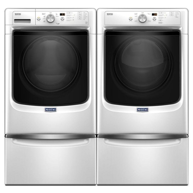 Maytag MHW3505FW 4.3 cu. ft.  Front Load Washer and MGD3500FW 7.4 cu. ft. Gas Dryer in White 
