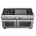 Thermador PRD606REG Pro Grand Professional Series 60 Inch Dual Fuel Range With 6 Sealed Star Burners, 24 Inch Griddle, in Stainless Steel
