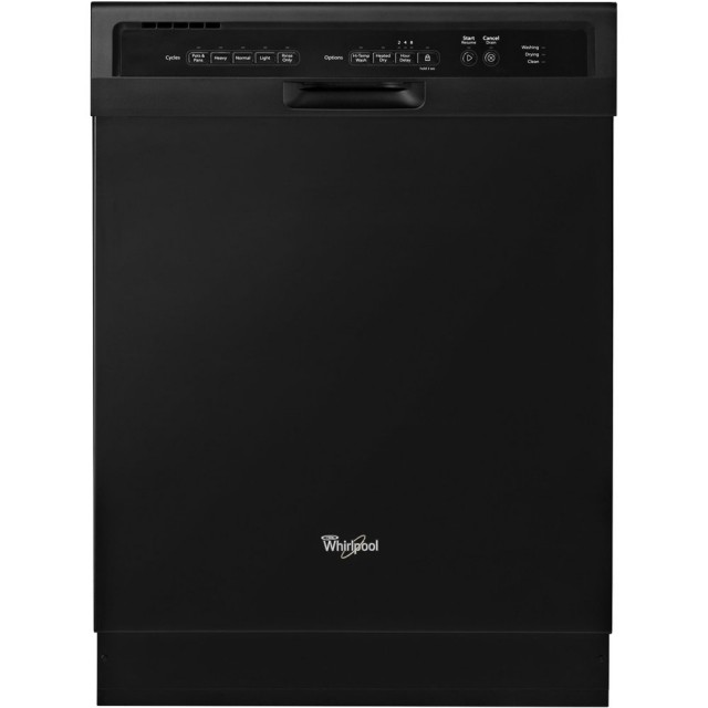 Whirlpool WDF550SAFB 24 in. Front Control Built-in Tall Tub Dishwasher in Black 