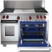 Wolf DF484F 48" Dual Fuel Range with 4 Sealed Burners & French Top in Stainless Steel