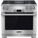 Miele HR1136GD 36" Pro-Style Gas Range with 5.8 cu. ft. Twin Convection Fan Oven, 4 Sealed M Pro Dual Stacked Burners, TrueSimmer Burners, Self-Cleaning, M Pro Infrared Griddle, and 5 Operating Modes in Stainless Steel