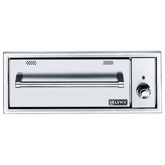 Lynx L30WD1 30" Outdoor Warming Drawer with "On" Indicator Light, Heating Element, 2 Oven Racks, Two Removable Steam Pans, Lids and Steam Racks in Stainless Steel