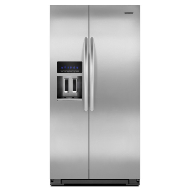 KitchenAid KSC24C8EYY Architect II 23.9-cu ft Counter-Depth Side-by-Side Refrigerator with Ice Maker (Stainless Steel) ENERGY STAR
