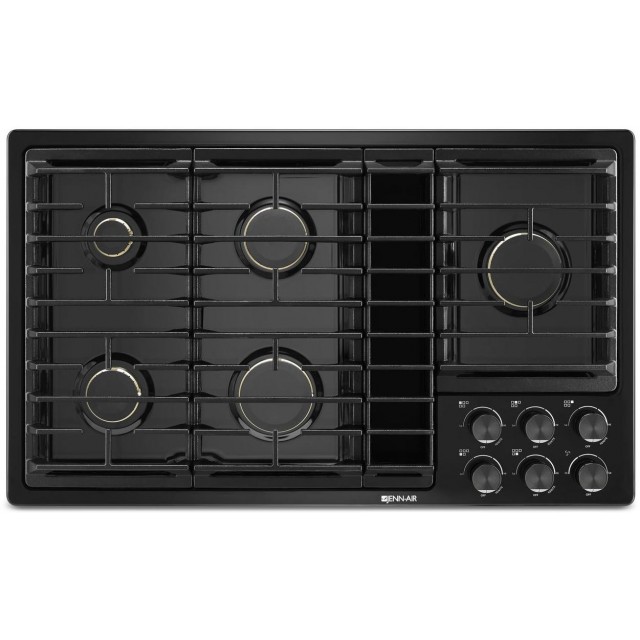 Jenn-Air JGD3536GB 36 Inch Natural Gas Cooktop with 5 Sealed Burners, Downdraft Venting in Black