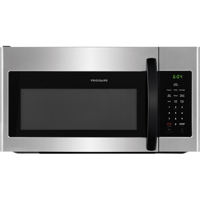 Frigidaire FFMV1645TH 30 Inch Over the Range Microwave with Multi-Stage Cooking, Fits-More™ Capacity, LED Lighting, One-Touch Controls, Auto-Reheat and Two Speed Ventilation: Stainless Steel with Black Handles