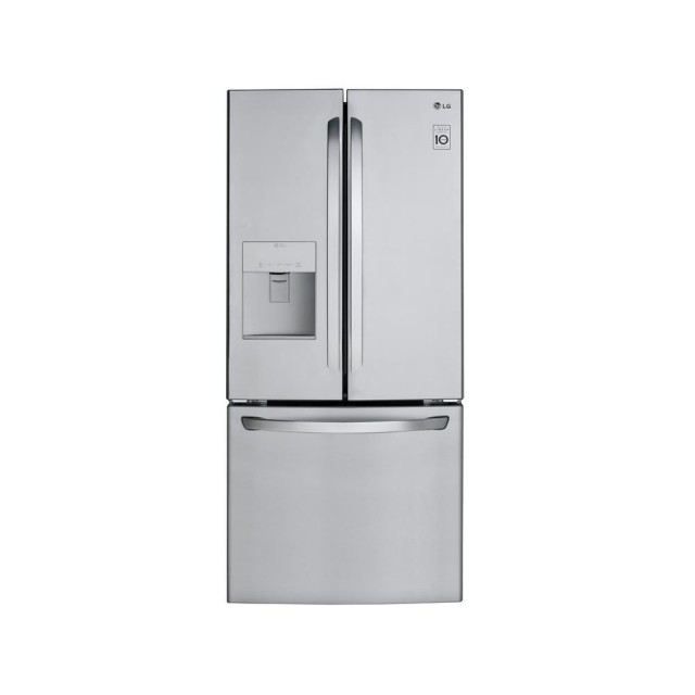 LG LFDS22520S 21.8 cu. ft. 30 Inch French Door Refrigerator with External Water Dispenser, Smart Cooling®, SpillProtector™ Shelves, SmartDiagnosis™, Door Alarm, Child Lock, Linear Compressor, ADA Compliant, ENERGY STAR® and 21.8 cu. ft. Capacity