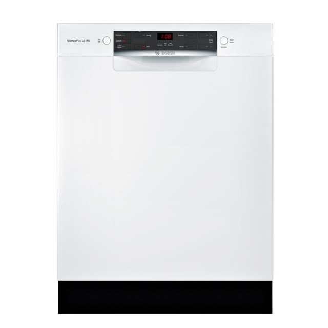 Bosch SGE53X52UC 300 Series 24 in. ADA Front Control Tall Tub Dishwasher in White with Stainless Steel Tub, 46dBA