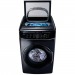 Samsung WV60M9900AV 6.0 cu. ft. High-Efficiency FlexWash Washer and Samsung DVE60M9900V 7.5 cu. ft. Electric FlexDry Dryer with Steam in Black Stainless Steel