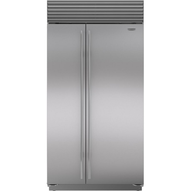 Sub-Zero BI42SIDSTH 42 in. 23.7 cu. ft. Built In Counter Depth Side by Side Refrigerator, Internal Water Dispenser, Ice Maker in Stainless Steel with Tubular Handles