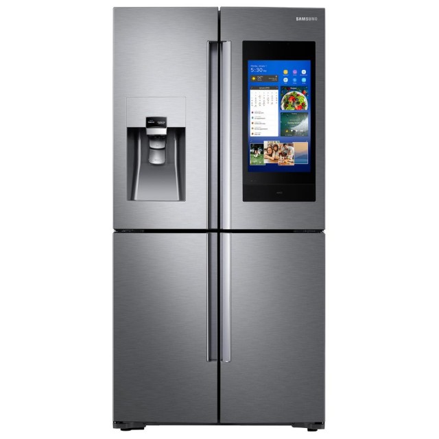 Samsung RF22N9781SR 22 cu. ft. Family Hub 4-Door French Door Smart Refrigerator in Stainless Steel with AKG Speaker, Counter Depth