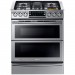 Samsung NY58J9850WS 30 in. 5.8 cu. ft. Slide-In Dual Door Double Oven, Dual Fuel Range with Self-Cleaning Convection Oven in Stainless Steel