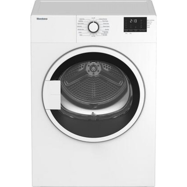Blomberg DV17600W 24 Inch Electric Dryer with 3.7 cu. ft. Capacity, 15 Dry Cycles, Wool Cycle, Auto AntiCrease+, OptiSense in White