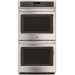 GE CK7500SHSS Cafe 27 Inch Double Electric Wall Oven with 4.3 cu. ft. True European Convection Upper Oven, 4.3 cu. ft. Traditional Lower Oven, WiFi Connect in Stainless Steel
