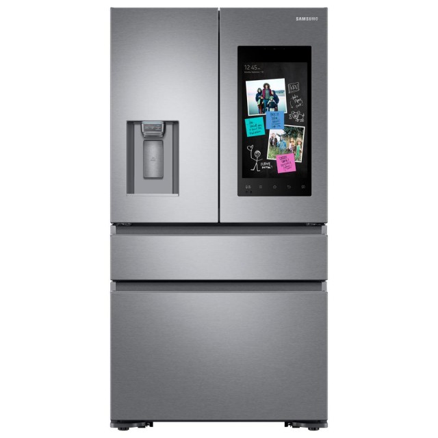 Samsung RF23M8570SR 22.2 cu. Ft. Family Hub 4-Door French Door Recessed Handle Smart Refrigerator in Stainless Steel, Counter Depth