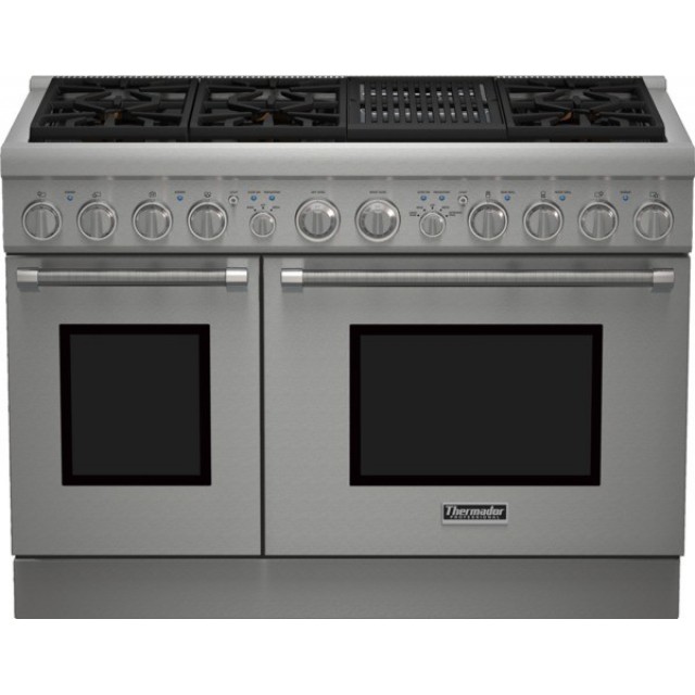 Thermador PRL486NLH Pro Harmony Professional Series 48 Inch Pro-Style Gas Range with 6 Sealed Star Burners, 7.0 Total cu. ft. Convection Ovens, Liquid Propane, in Stainless Steel
