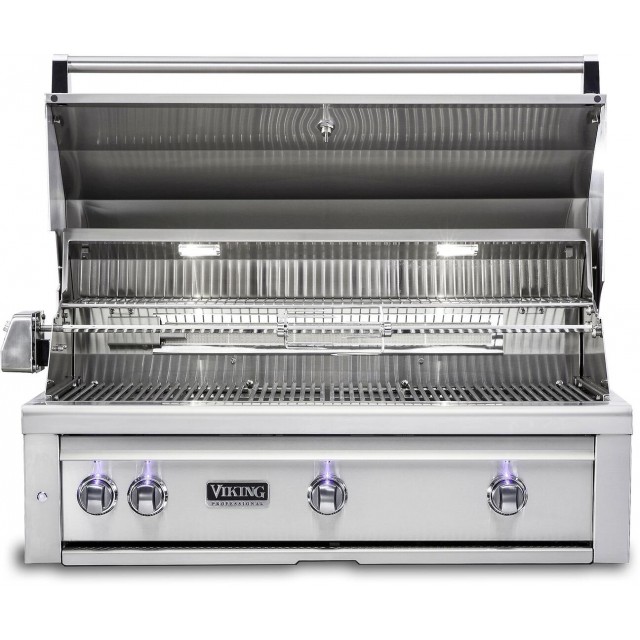Viking VQGI5420NSS 5 Series 42 Inch Built-In Natural Gas Grill with Standard and Infrared Burners, Rotisserie, in Stainless Steel