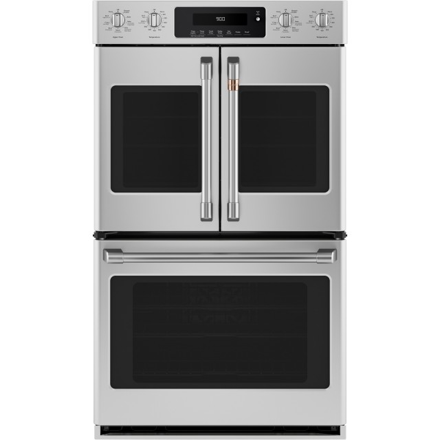 GE CTD90FP2MS1 Cafe Matte Collection Series 30 Inch Smart 10 cu. ft. Total Capacity Electric Double Wall Steam Oven with Wi-Fi Enabled, Convection, Steam Clean, in Stainless Steel