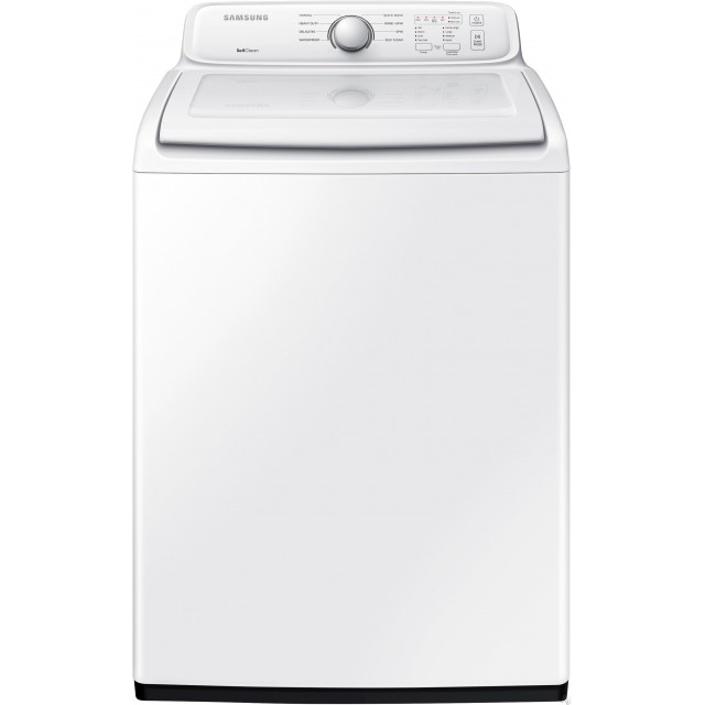 Samsung WA40J3000AW 27 Inch 4.0 cu. ft. Top Load Washer with 8 Wash Cycles, 700 RPM, Soft Close Lid, Diamond Drum Interior and Self Clean in White