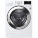 LG WM3700HWA 4.5 cu.ft. Ultra Large Capacity White Front Load Washer with Steam and Wi-Fi Enable and LG WD100CW 27 in. 1.0 cu. ft. SideKick Pedestal Washer with TWINWash System Compatibility in White
