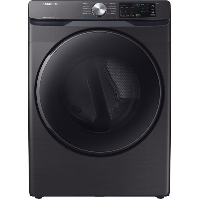 Samsung DVG45R6100V 27 Inch Gas Dryer with 7.5 cu. ft. Capacity, Steam Cycle, in Fingerprint Resistant Black Stainless Steel