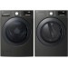 LG WM3900HBA 27 in. 5 cu. ft. Ultra Large Capacity Front Load Washer and DLGX3901B 7.4 cu ft Ultra Large Smart Stackable Front Load Gas Dryer in Black