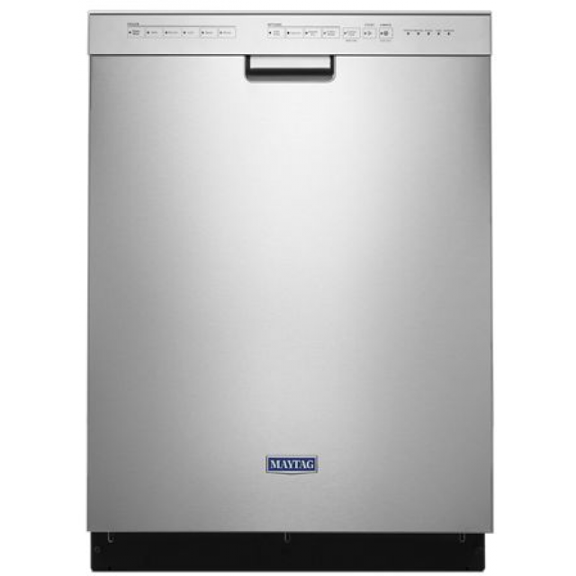 Maytag MDB4949SHZ 24 Inch Full Console Dishwasher, Stainless Steel Tub, Tiered Upper Rack, 50 dBA, in Stainless Steel