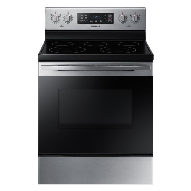 Samsung NE59T4311SS 30 in. 5.9 cu. ft. Freestanding Electric Range with Self Cleaning and 5-Burners in Stainless Steel