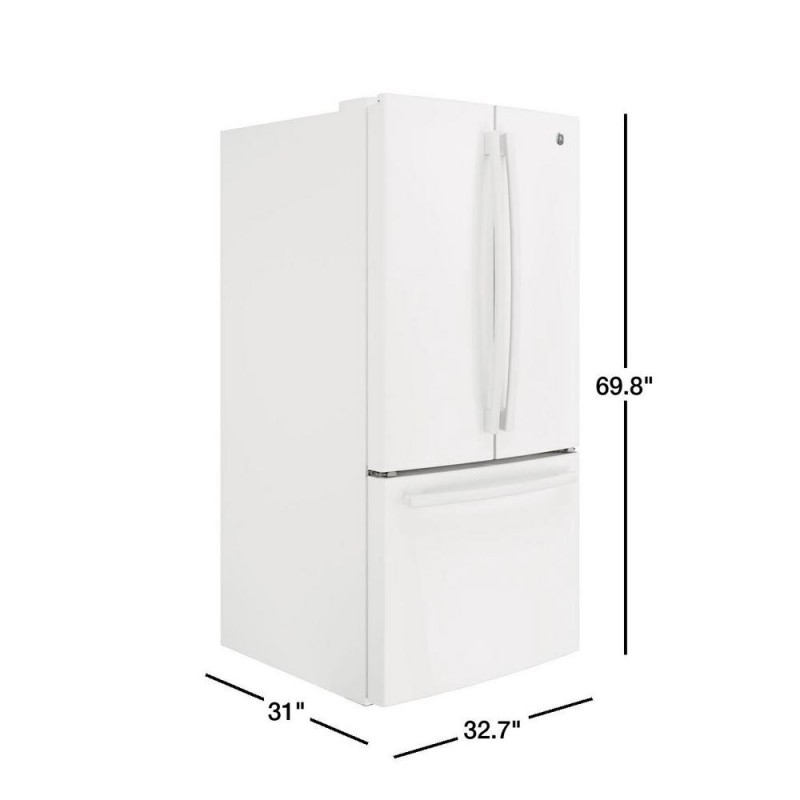 GE GWE19JGLKFWW 18.6 Cu. Ft. CounterDepth FrenchDoor Refrigerator in