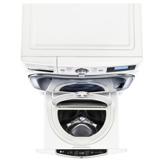 LG WD100CW 27 in. 1.0 cu. ft. SideKick Pedestal Washer with TWINWash System Compatibility in White