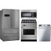 Smeg FQ50UFXE 36 Inch, 20.7 cu. ft., Counter Depth French Door Refrigerator and CPF30UGGX 30 Inch All Gas Range and STU8647X 24 Inch Built-In Dishwasher and OTR316XU 30 Inch Over the Range Microwave Oven with 1.6 cu. ft. Capacity in Stainless Steel