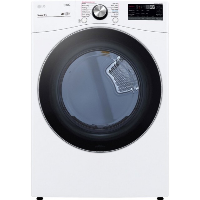 LG DLEX4200W 7.4 cu. ft. Ultra Large Capacity White Smart Electric Vented Dryer with Sensor Dry, TurboSteam & Wi-Fi Enabled