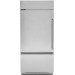 Cafe CDB36LP2PS1 36 Inch Built-In Smart Bottom Freezer Refrigerator with 21.3 Cu. Ft. Capacity, Adjustable Glass Shelves, Full Extension Snack Drawers, Electronic Digital Temperature Display, and Sabbath Mode: Left Hinge