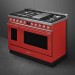 Smeg CPF48UGMOR Portofino 48 Inch Freestanding Professional Dual Fuel Range with 5 Sealed Burners, Double Oven, 5.95 Cu. Ft. Total Capacity, Storage Drawer, Continuous Grates, Steam Clean, True European Triple Convection, Super Burner
