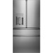 Cafe Modern Glass Collection CVE28DM5NS5 36 Inch Smart 4-Door French-Door Refrigerator with 27.6 Cu. Ft. Capacity, WiFi Connect, TwinChill™ Evaporators, LED Light Tower, Auto Fill Water Dispenser, Humidity Control System, and Full-Width Freezer Tray