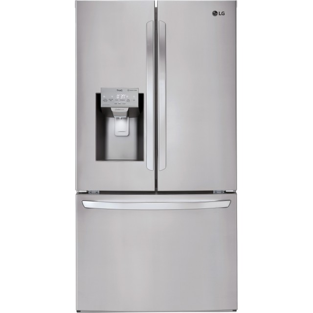 LG LFXS26973S 26.2 cu. ft. French Door Smart Refrigerator with Glide N' Serve and Wi-Fi Enabled in PrintProof Stainless Steel
