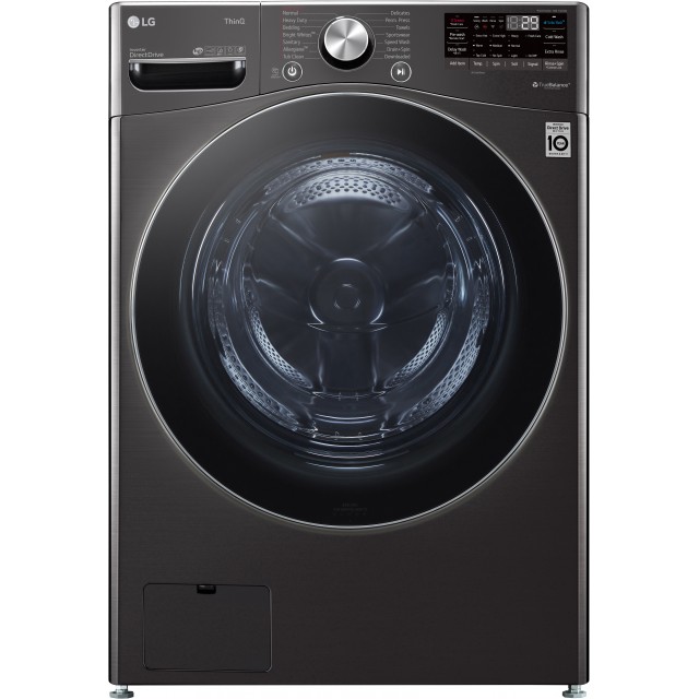 LG WM4200HBA - 5.0 Cu. Ft. High Efficiency Stackable Smart Front-Load Washer with Steam and Built-In Intelligence - Black Steel
