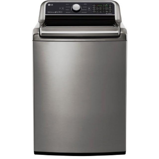 LG WT7300CV 27 Inch Top Load Smart Washer with 5.0 Cu. Ft. Capacity, SenseClean™ System, 6Motion™ Technology, TurboWash3D™, LoDecibel™ Operation, SmartThinQ® Technology, ColdWash™, StainCare, and ENERGY STAR®: Graphite Steel