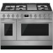 Smeg CPF48UGMOR Portofino 48 Inch Freestanding Professional Dual Fuel Range with 5 Sealed Burners, Double Oven, 5.95 Cu. Ft. Total Capacity, Storage Drawer, Continuous Grates, Steam Clean, True European Triple Convection, Super Burner
