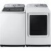 Samsung WA50R5400AW 5.0 cu. ft. High-Efficiency Top Load Washing Machine with Super Speed and DVG50R5400W 27 Inch Gas Dryer with Steam Sanitize+, Sensor Dry, 12 Dry Cycles, 9 Additional Dryer Options, 4-Way Venting, Reversible Door and 7.4 cu. ft. Capacit
